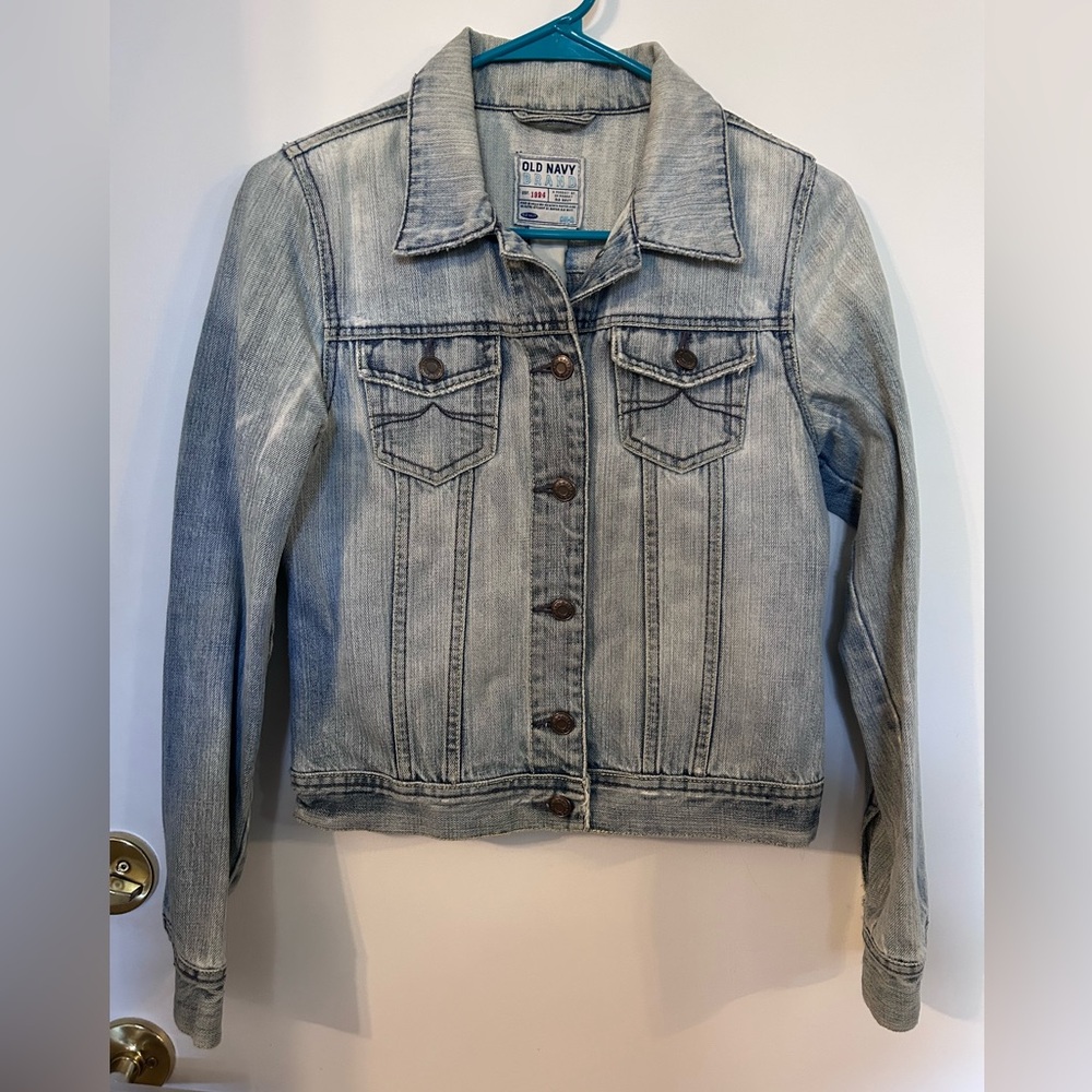 Old Navy Women's Faded Blue Jean Jacket size XS